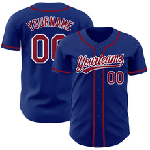 Load image into Gallery viewer, Custom Royal Crimson-White Authentic Baseball Jersey