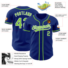 Load image into Gallery viewer, Custom Royal Neon Green-White Authentic Baseball Jersey