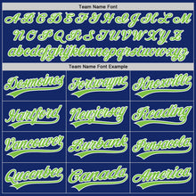 Load image into Gallery viewer, Custom Royal Neon Green-White Authentic Baseball Jersey