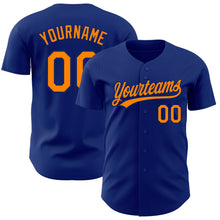 Load image into Gallery viewer, Custom Royal Bay Orange Authentic Baseball Jersey
