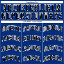 Load image into Gallery viewer, Custom Royal White Pinstripe Black-White Authentic Basketball Jersey