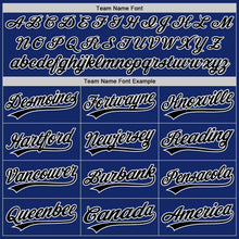 Load image into Gallery viewer, Custom Royal White Pinstripe Black Authentic Baseball Jersey