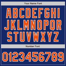 Load image into Gallery viewer, Custom Royal White Pinstripe Orange Authentic Baseball Jersey