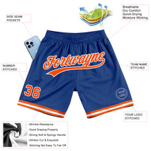 Load image into Gallery viewer, Custom Royal Orange-White Authentic Throwback Basketball Shorts