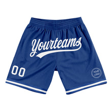 Load image into Gallery viewer, Custom Royal White Authentic Throwback Basketball Shorts