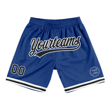 Load image into Gallery viewer, Custom Royal Black-White Authentic Throwback Basketball Shorts