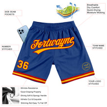 Load image into Gallery viewer, Custom Royal Gold-Red Authentic Throwback Basketball Shorts
