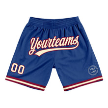 Load image into Gallery viewer, Custom Royal Cream-Maroon Authentic Throwback Basketball Shorts