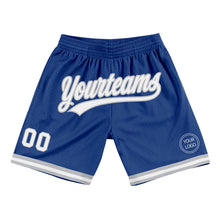 Load image into Gallery viewer, Custom Royal White-Gray Authentic Throwback Basketball Shorts
