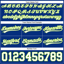 Load image into Gallery viewer, Custom Royal White-Neon Green Authentic Throwback Basketball Shorts