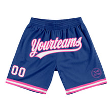 Load image into Gallery viewer, Custom Royal White-Pink Authentic Throwback Basketball Shorts