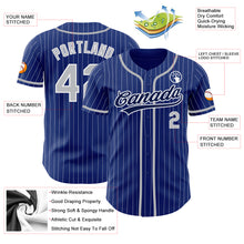 Load image into Gallery viewer, Custom Royal White Pinstripe Gray-Navy Authentic Baseball Jersey