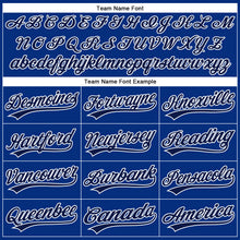 Load image into Gallery viewer, Custom Royal White Pinstripe Gray-Navy Authentic Baseball Jersey