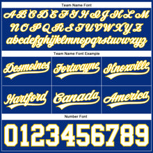 Load image into Gallery viewer, Custom Royal White-Yellow Authentic Basketball Shorts