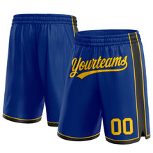 Load image into Gallery viewer, Custom Royal Yellow-Black Authentic Basketball Shorts