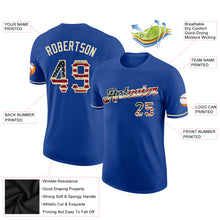 Load image into Gallery viewer, Custom Royal Vintage USA Flag-City Cream Performance T-Shirt