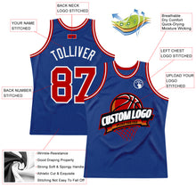 Load image into Gallery viewer, Custom Royal Red-White Authentic Throwback Basketball Jersey