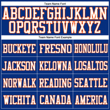 Load image into Gallery viewer, Custom Royal White-Orange Mesh Authentic Football Jersey