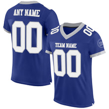 Load image into Gallery viewer, Custom Royal White-Gray Mesh Authentic Football Jersey