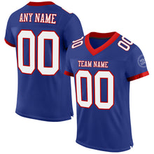 Load image into Gallery viewer, Custom Royal White-Red Mesh Authentic Football Jersey