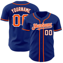 Load image into Gallery viewer, Custom Royal Orange-White Authentic Baseball Jersey