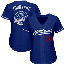 Load image into Gallery viewer, Custom Royal Red-White Authentic Baseball Jersey