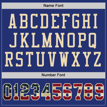 Load image into Gallery viewer, Custom Royal Vintage USA Flag-City Cream Mesh Authentic Football Jersey