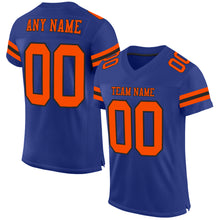 Load image into Gallery viewer, Custom Royal Orange-Black Mesh Authentic Football Jersey