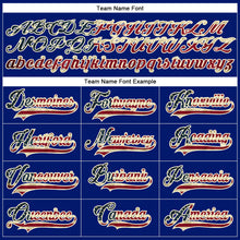 Load image into Gallery viewer, Custom Royal Vintage USA Flag Black-Cream Hockey Lace Neck Jersey