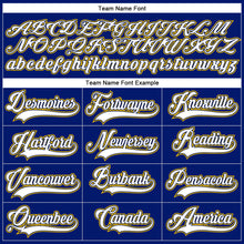 Load image into Gallery viewer, Custom Royal White Navy-Yellow Hockey Lace Neck Jersey