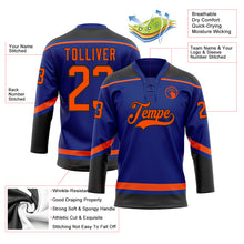 Load image into Gallery viewer, Custom Royal Orange-Black Hockey Lace Neck Jersey