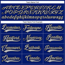 Load image into Gallery viewer, Custom Royal Gray-Black Hockey Lace Neck Jersey