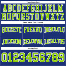 Load image into Gallery viewer, Custom Stitched Royal Neon Green-White Football Pullover Sweatshirt Hoodie