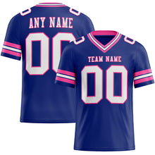Load image into Gallery viewer, Custom Royal White-Pink Authentic Football Jersey