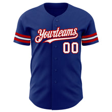 Load image into Gallery viewer, Custom Royal White-Red Authentic Baseball Jersey