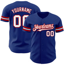Load image into Gallery viewer, Custom Royal White-Red Authentic Baseball Jersey