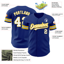 Load image into Gallery viewer, Custom Royal White-Yellow Authentic Baseball Jersey