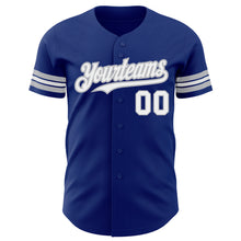 Load image into Gallery viewer, Custom Royal White-Gray Authentic Baseball Jersey