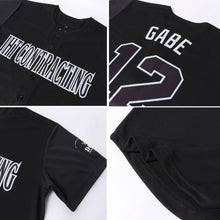 Load image into Gallery viewer, Custom Black Gray Baseball Jersey