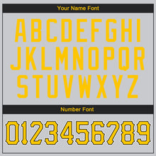 Load image into Gallery viewer, Custom Gray Gold-Black Authentic Throwback Basketball Jersey
