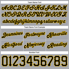 Load image into Gallery viewer, Custom Gray Black Pinstripe Black-Gold Authentic Basketball Shorts