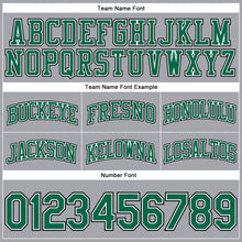 Load image into Gallery viewer, Custom Gray Black Pinstripe Kelly Green-White Authentic Basketball Shorts