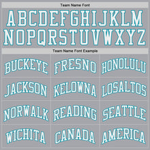 Load image into Gallery viewer, Custom Gray White-Teal Authentic Throwback Basketball Jersey