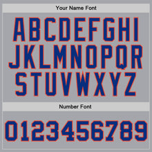 Load image into Gallery viewer, Custom Gray Royal-Orange Authentic Throwback Basketball Jersey