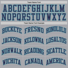 Load image into Gallery viewer, Custom Gray Navy-Teal Authentic Throwback Basketball Jersey