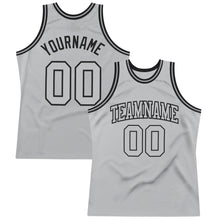 Load image into Gallery viewer, Custom Gray Gray-Black Authentic Throwback Basketball Jersey