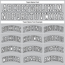Load image into Gallery viewer, Custom Gray White-Black Authentic Throwback Basketball Jersey
