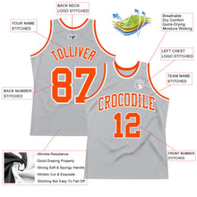 Load image into Gallery viewer, Custom Gray Orange-White Authentic Throwback Basketball Jersey