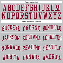 Load image into Gallery viewer, Custom Gray Maroon-White Authentic Throwback Basketball Jersey