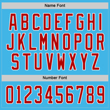 Load image into Gallery viewer, Custom Sky Blue Red-White Hockey Jersey